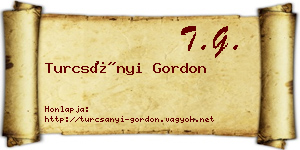 Turcsányi Gordon névjegykártya